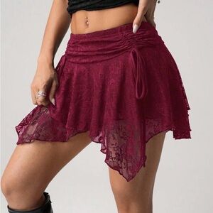 Burgundy Lace Skirt